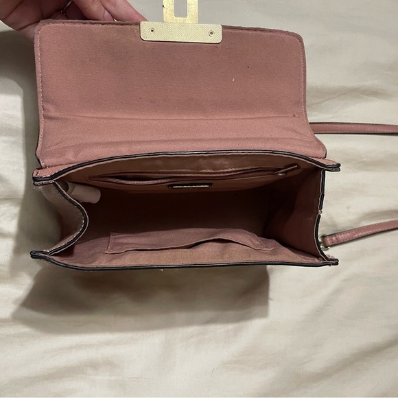 Aldo Barbiecore Faux Leather Crossbody Rose Gold Purse - Picture 4 of 7